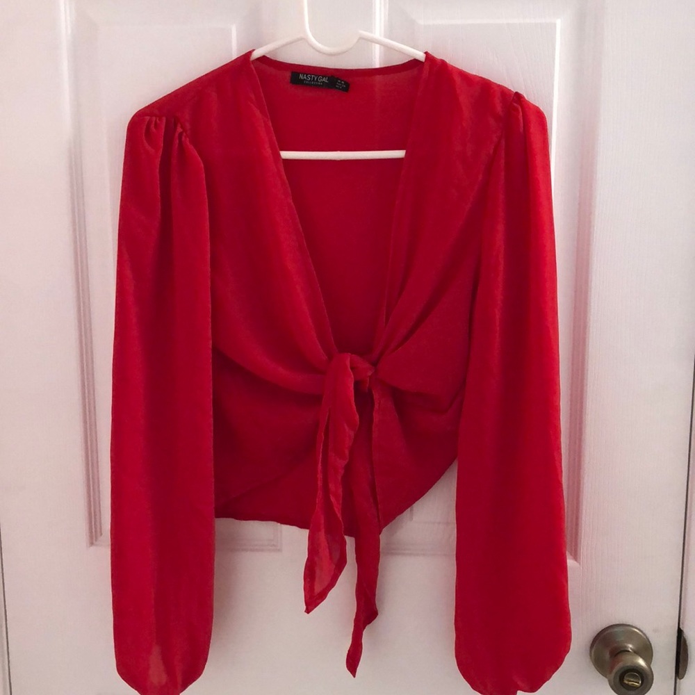 Nasty Gal red blouse